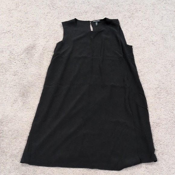 Eileen Fisher Dresses & Skirts - Eileen Fisher Black Silk Sleeveless Layered A-Line Dress - Medium